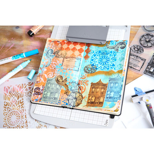 Sizzix - Studio - Mark Montano - Clear Stamps and Stencils Set - Build It 7 Sizzix - Studio - Mark Montano - Clear Stamps and Stencils Set - Build It