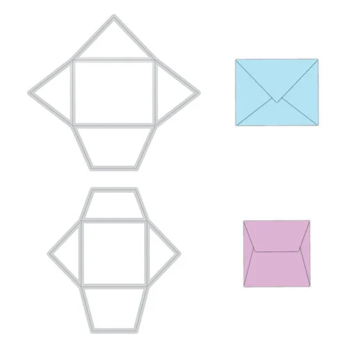 Scrapbook.com - Decorative Die Set - Little Envelopes - Classic - Set of 2