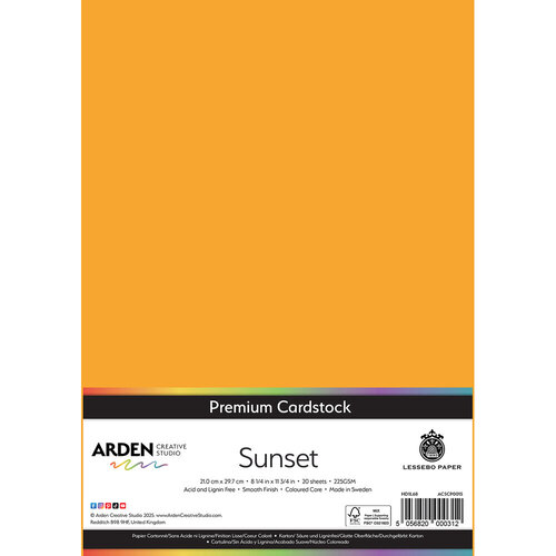 Arden Creative Studio - Premium Cardstock Collection - A4 - Sunset - 20 Sheets 1 Arden Creative Studio - Premium Cardstock Collection - A4 - Sunset - 20 Sheets