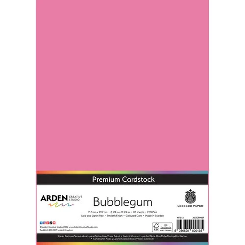 Arden Creative Studio - Premium Cardstock Collection - A4 - Bubblegum - 20 Sheets 1 Arden Creative Studio - Premium Cardstock Collection - A4 - Bubblegum - 20 Sheets