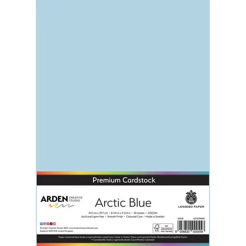 Arden Creative Studio - Premium Cardstock Collection - A4 - Arctic Blue - 20 Sheets 1 Arden Creative Studio - Premium Cardstock Collection - A4 - Arctic Blue - 20 Sheets