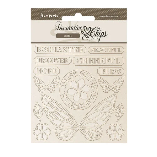 Stamperia - Whispering Woods Collection - Decorative Chips - Butterfly 1 Stamperia - Whispering Woods Collection - Decorative Chips - Butterfly