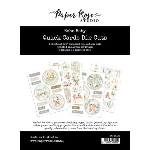 Paper Rose - Boho Baby Collection - Quick Cards Die Cuts