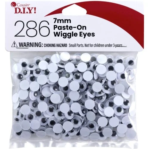 Cousin DIY - Paste-On Wiggle Eyes - 7mm - 286 Pieces
