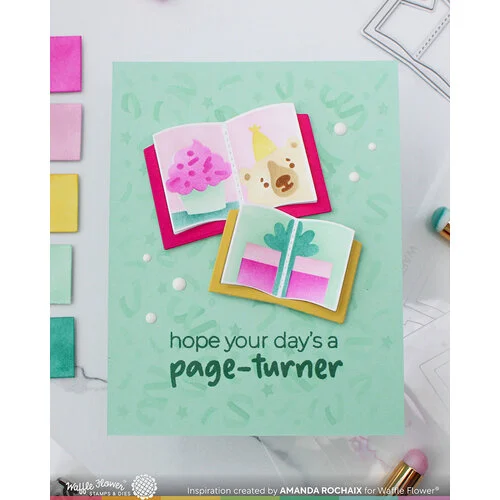 Waffle Flower Crafts - Stencils - Open Book Trio Birthday 7 Waffle Flower Crafts - Stencils - Open Book Trio Birthday