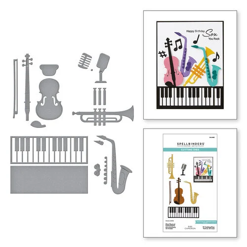 Spellbinders - Bibi's Musical Notes Collection - Etched Dies - Mini Musical Instruments
