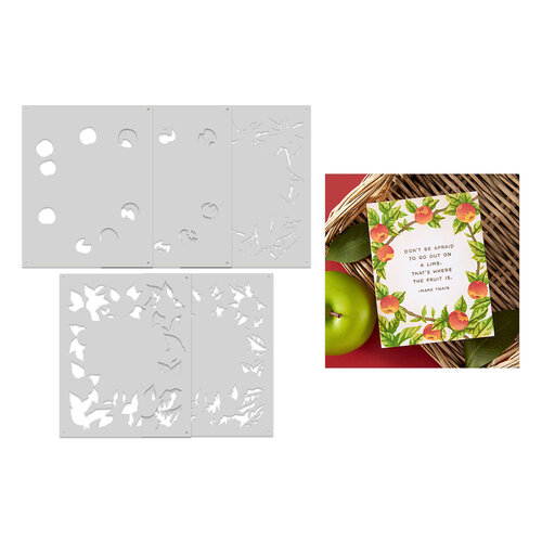 Hero Arts - I Pick You Collection - Color Layering Stencils - Apple Frame