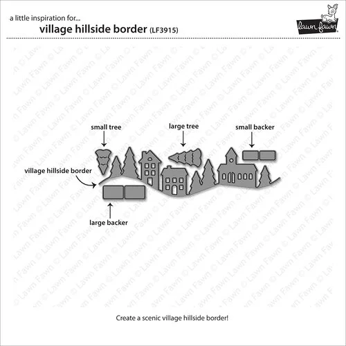 Lawn Fawn - Lawn Cuts - Dies - Village Hillside Border 2 Lawn Fawn - Lawn Cuts - Dies - Village Hillside Border