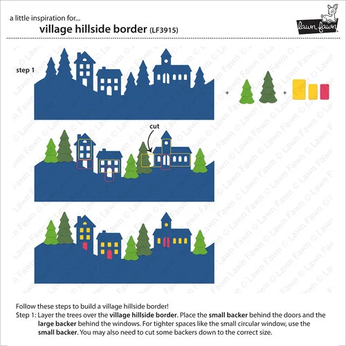 Lawn Fawn - Lawn Cuts - Dies - Village Hillside Border 3 Lawn Fawn - Lawn Cuts - Dies - Village Hillside Border