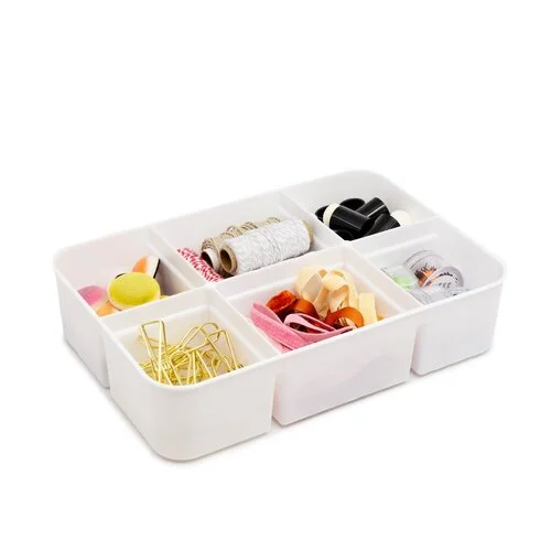 Scrapbook.com - Stash-n-Stow Organizer - Divider Tray - White 1 Scrapbook.com - Stash-n-Stow Organizer - Divider Tray - White