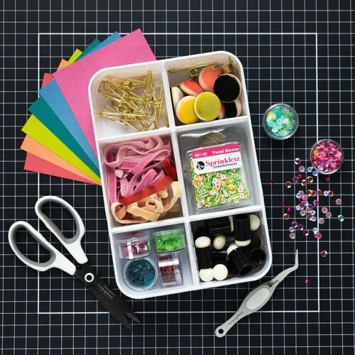 Scrapbook.com - Stash-n-Stow Organizer - Divider Tray - White 3 Scrapbook.com - Stash-n-Stow Organizer - Divider Tray - White