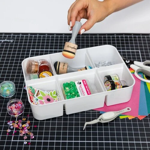 Scrapbook.com - Stash-n-Stow Organizer - Divider Tray - White 6 Scrapbook.com - Stash-n-Stow Organizer - Divider Tray - White