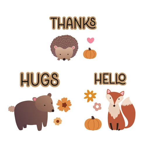 Scrapbook.com - Cozy Autumn Critter Dies- Hedgehog, Fox, Bear