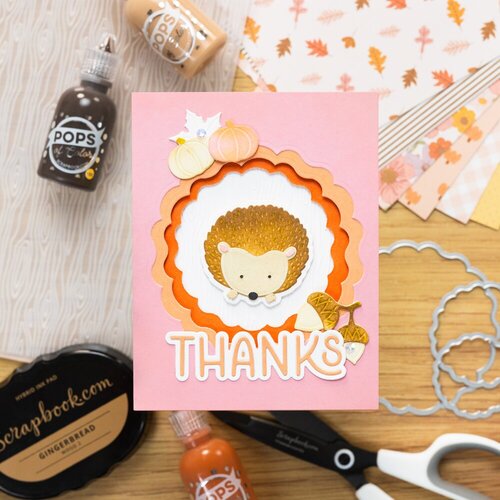 Scrapbook.com - Cozy Autumn Critter Dies- Hedgehog, Fox, Bear