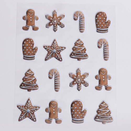 Everett Rd - Winter Christmas Collection - Puffy Stickers - Gingerbread Fun 2 Everett Rd - Winter Christmas Collection - Puffy Stickers - Gingerbread Fun