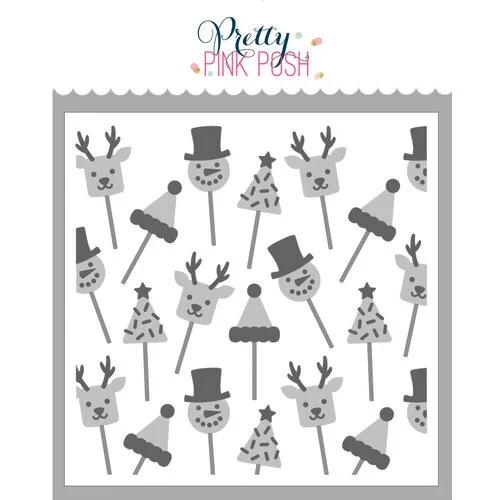 Pretty Pink Posh - Layering Stencils - Christmas Cake Pops