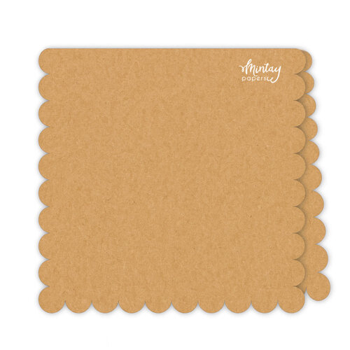 Mintay Papers - Scalloped Card Base - Kraft 1 Mintay Papers - Scalloped Card Base - Kraft