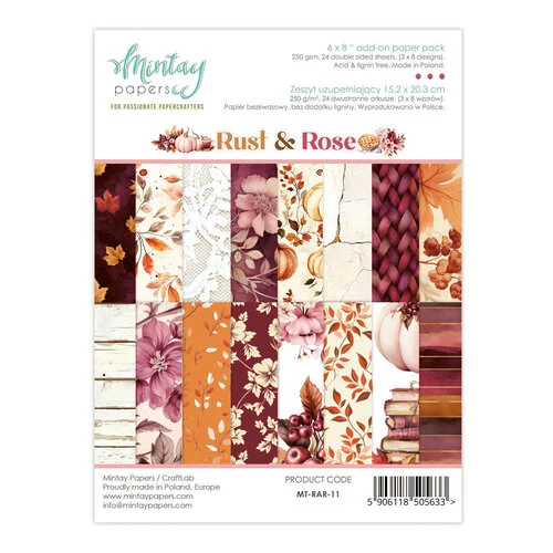 Mintay Papers - Rust & Rose Collection - 6 x 8 Paper Pad - Add-On