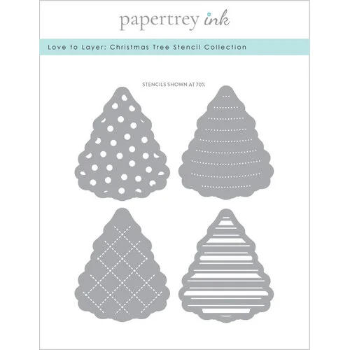 Papertrey Ink - Stencils - 4 In 1 Set - Love to Layer - Christmas Tree