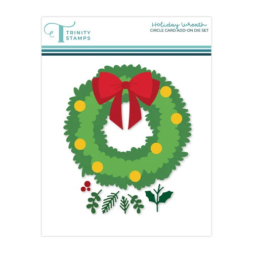 Trinity Stamps - Dies - Holiday Wreath Circle Card Add-On 1 Trinity Stamps - Dies - Holiday Wreath Circle Card Add-On