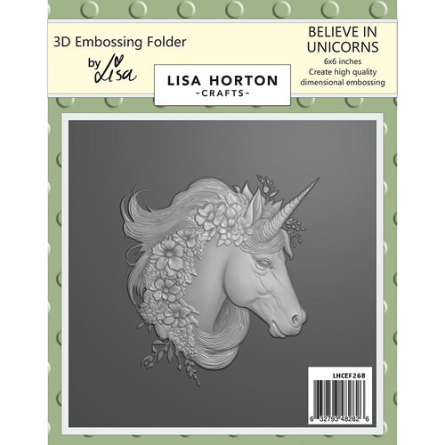 Lisa Horton Crafts - 3D Embossing Folder - Believe In Unicorns