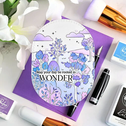 Pinkfresh Studio - Fables & Forests Collection - Stencils - Dreamer's Forest