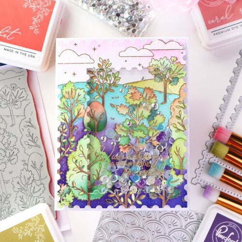 Pinkfresh Studio - Fables & Forests Collection - Stencils - Dreamer's Forest