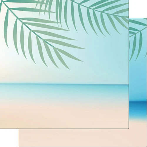 Scrapbook Customs - 12 x 12 Double Sided Paper - Beach Fern