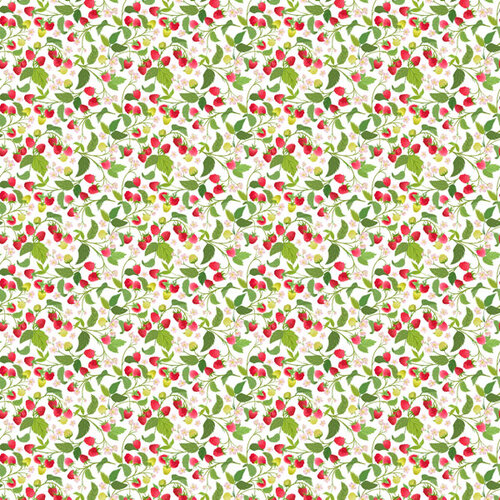 Scrapbook Customs - 12 x 12 Double Sided Paper - Raspberries Gingham 2 Scrapbook Customs - 12 x 12 Double Sided Paper - Raspberries Gingham