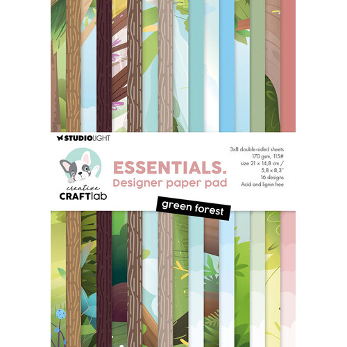 Creative Craftlab By Studio Light - Essentials Collection - Paper Pad - Green Forest