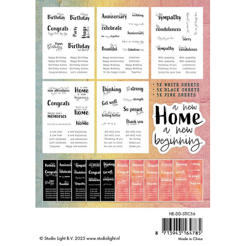 Studio Light - Dragonfly Collection - Sticker Pad - Sentiments