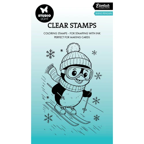 Studio Light - Essentials Collection - Clear Photopolymer Stamps - Skiing Penguin
