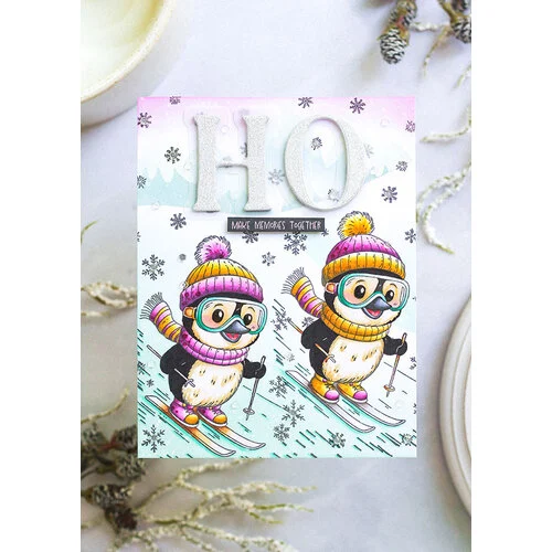 Studio Light - Essentials Collection - Clear Photopolymer Stamps - Skiing Penguin
