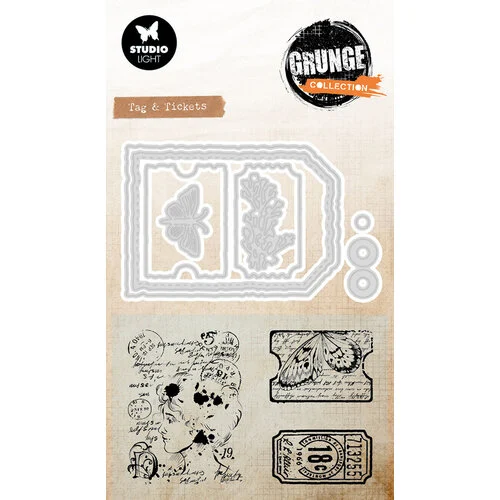 Studio Light - Grunge Collection - Stamp And Die Sets - Tag And Tickets 1 Studio Light - Grunge Collection - Stamp And Die Sets - Tag And Tickets