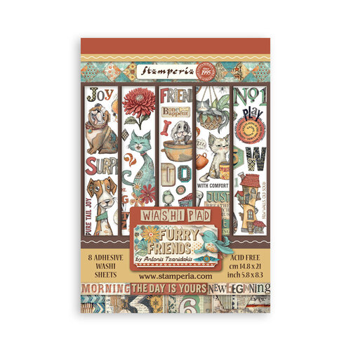 Stamperia - Furry Friends Collection - Washi Pad - 8 Sheets 1 Stamperia - Furry Friends Collection - Washi Pad - 8 Sheets