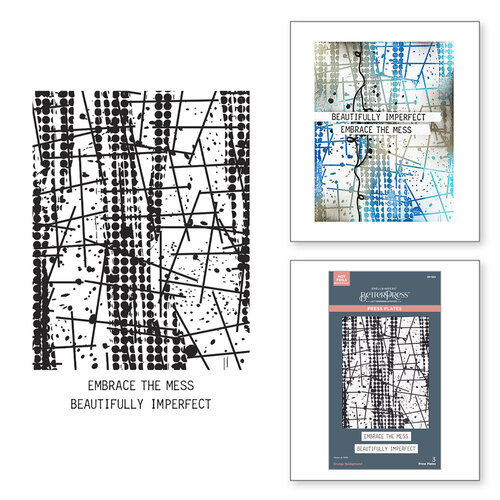 Spellbinders - Beautifully Imperfect Collection - BetterPress - Press Plates - Grungy Background
