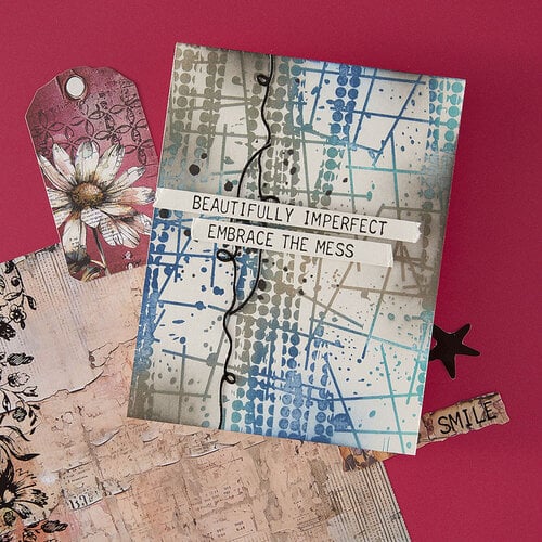 Spellbinders - Beautifully Imperfect Collection - BetterPress - Press Plates - Grungy Background