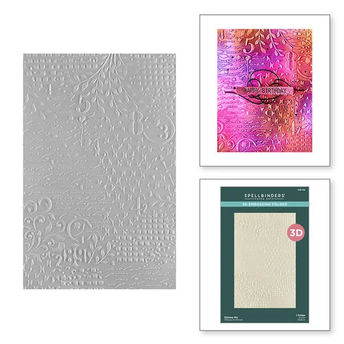 Spellbinders - Beautifully Imperfect Collection - 3D Embossing Folder - Distress Mix 1 Spellbinders - Beautifully Imperfect Collection - 3D Embossing Folder - Distress Mix