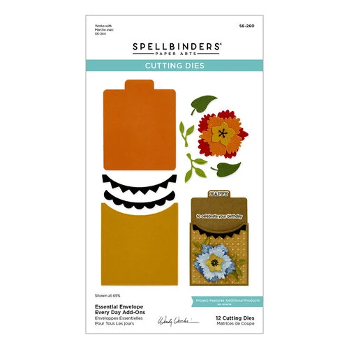 Spellbinders - Tabbed Classic Collection - Etched Dies - Essential Envelope Every Day Add-Ons