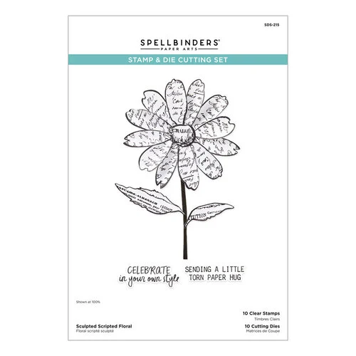 Spellbinders - Beautifully Imperfect Collection - Clear Stamp and Etched Die Sets - Sculpted Scripted Floral 2 Spellbinders - Beautifully Imperfect Collection - Clear Stamp and Etched Die Sets - Sculpted Scripted Floral
