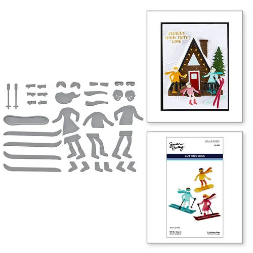 Spellbinders - Simon Hurley - Ski-son's Greetings Collection - Etched Dies - Hit the Slopes