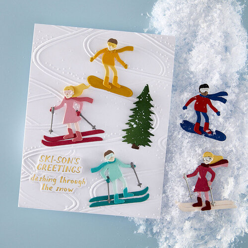Spellbinders - Simon Hurley - Ski-son's Greetings Collection - Etched Dies - Hit the Slopes