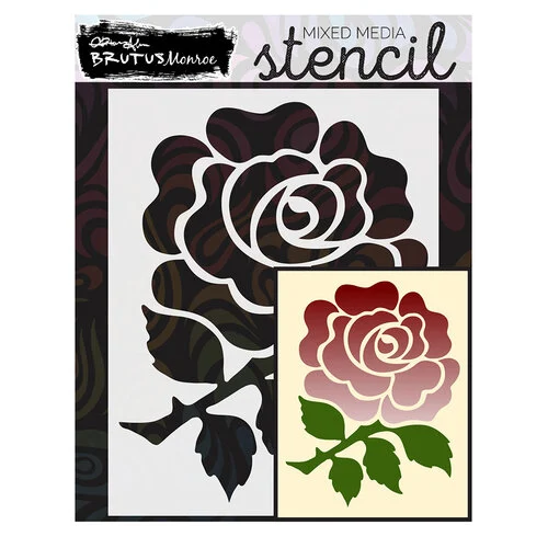 Brutus Monroe - Wonderland Collection - Stencils - Painted Rose 1 Brutus Monroe - Wonderland Collection - Stencils - Painted Rose