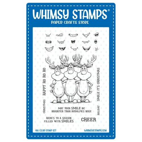 Whimsy Stamps - Clear Photopolymer Stamps - Reindeer Smiles