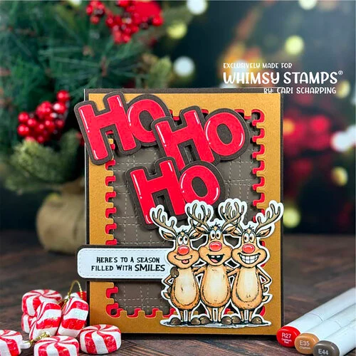 Whimsy Stamps - Clear Photopolymer Stamps - Reindeer Smiles