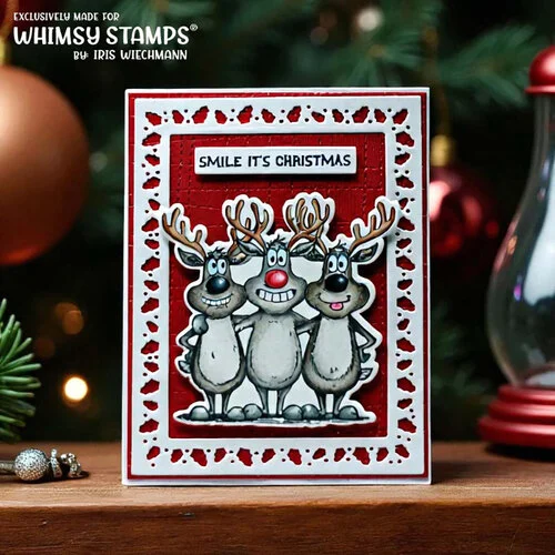 Whimsy Stamps - Clear Photopolymer Stamps - Reindeer Smiles 5 Whimsy Stamps - Clear Photopolymer Stamps - Reindeer Smiles