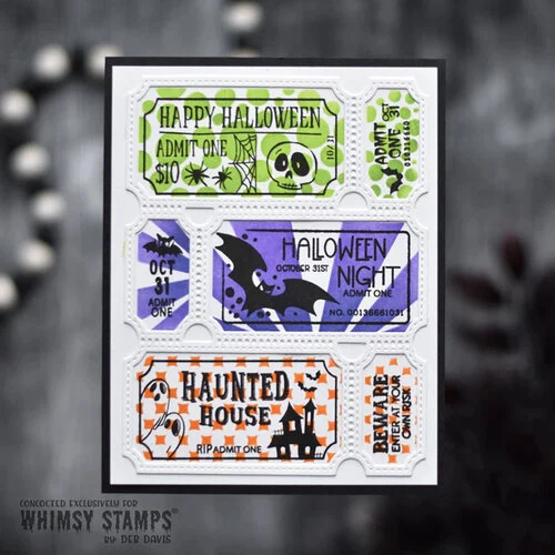 Whimsy Stamps - Layering Stencils - Terrific Tickets - Shadows and Patterns 3 Whimsy Stamps - Layering Stencils - Terrific Tickets - Shadows and Patterns