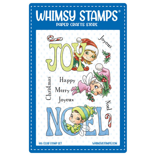Whimsy Stamps - Clear Photopolymer Stamps - Christmas Greetings Fairies