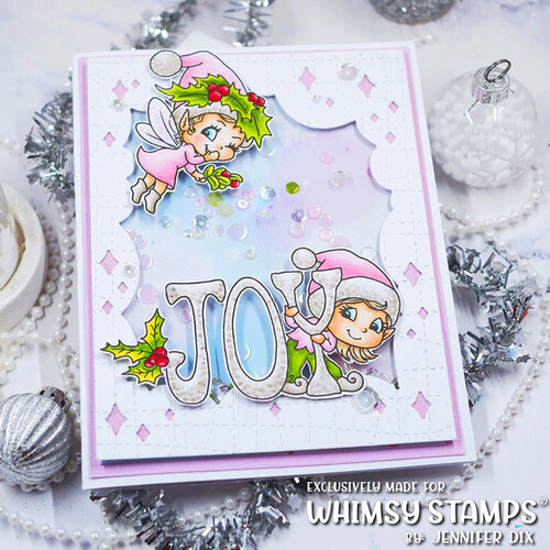 Whimsy Stamps - Clear Photopolymer Stamps - Christmas Greetings Fairies