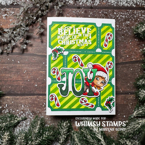 Whimsy Stamps - Dies - Christmas Greetings Fairies Outline 2 Whimsy Stamps - Dies - Christmas Greetings Fairies Outline